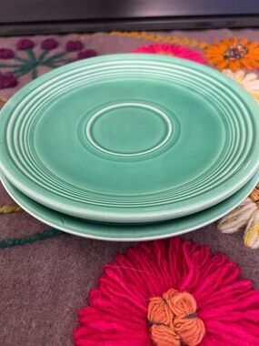 Fiesta Aqua Green Ceramic coffee Plate - Fiesta, has factory marks on back